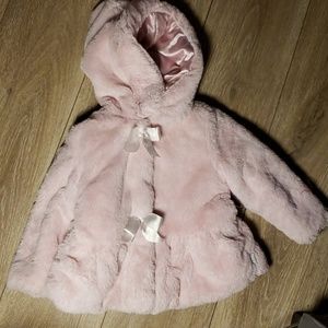 Bon Bébé Pink faux fur Girls dress coat 3t
